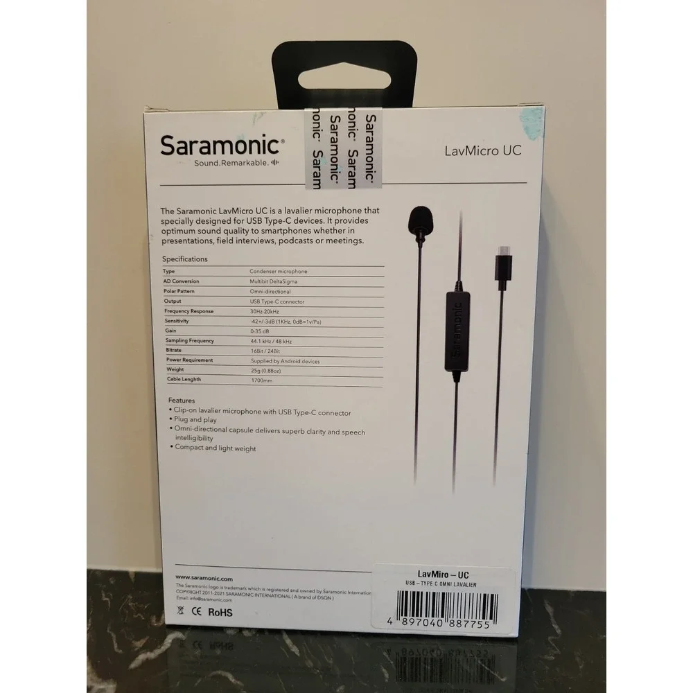 Saramonic LavMicro-UC Lavalier Omnidirectional Microphone for USB-C Smartphones